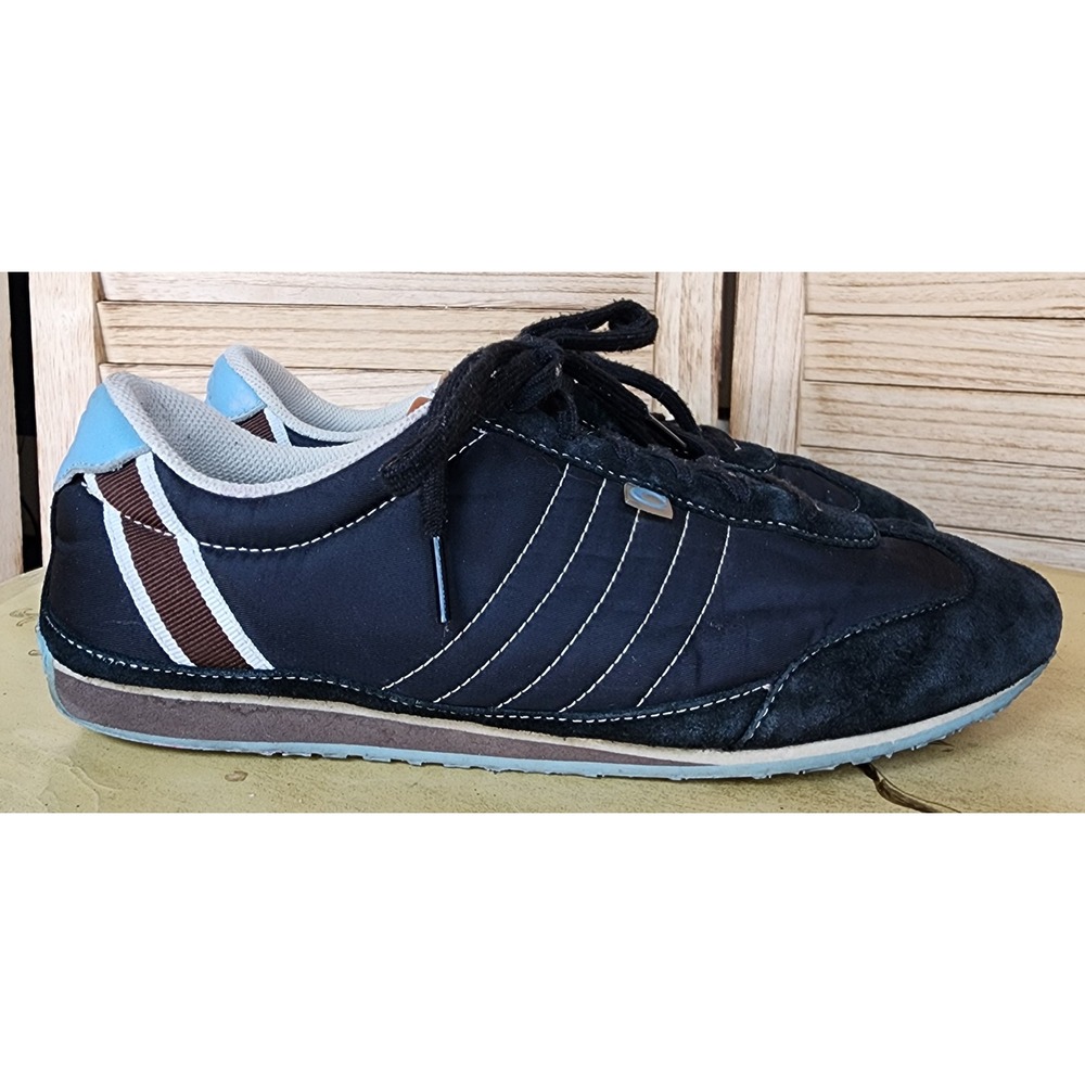Coach Sz 9M Black Nylon Suede Nikki Sneakers Low Top Athletic Preppy Minimalist